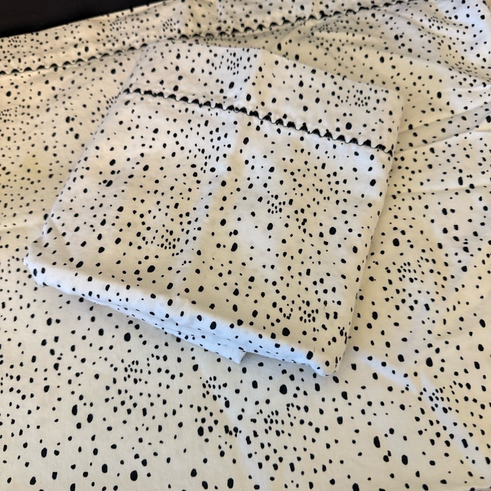 Opal House Black & White Polka Dot Standard Pillow Case Set 2 Cases
